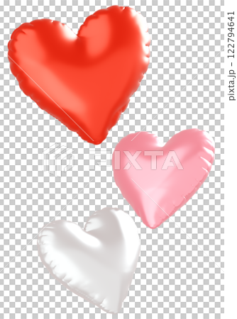 3D画像_ハートの風船_カラフル 3D画像_ハートの風船_カラフル 122794641