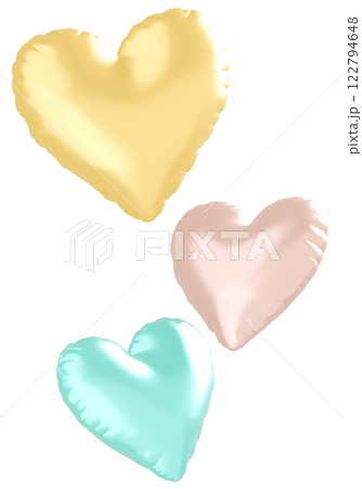 3D画像_ハートの風船_カラフル 3D画像_ハートの風船_カラフル 122794648