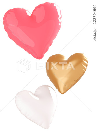 3D画像_ハートの風船_カラフル 3D画像_ハートの風船_カラフル 122794664