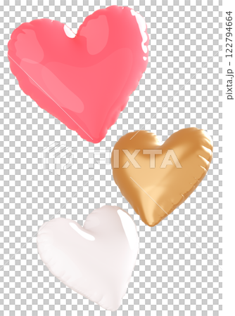 3D画像_ハートの風船_カラフル 3D画像_ハートの風船_カラフル 122794664