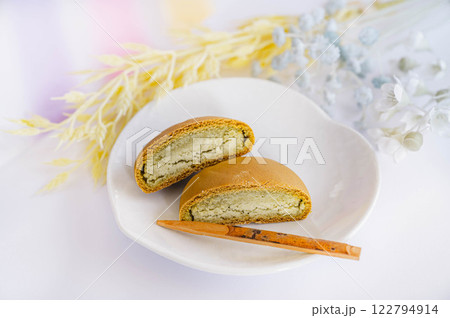 おまんじゅう　抹茶 122794914