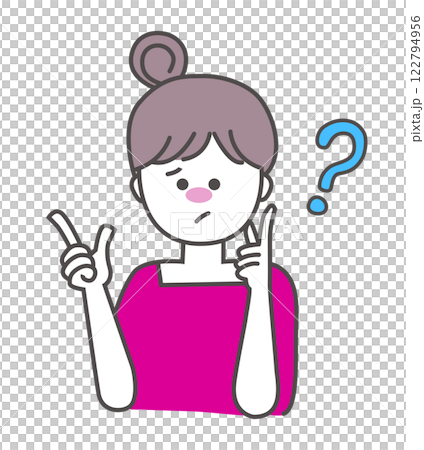 Illustration material of a worried woman Illustration material of a worried woman 122794956