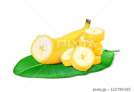 バナナ イラスト リアル 白バック バナナ イラスト リアル 白バック 122795165