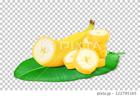 香蕉圖現實白色背景 香蕉圖現實白色背景 122795165