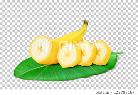 香蕉圖現實白色背景 122795167