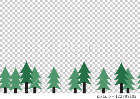 雪松和柏樹等針葉樹的森林的簡單插圖背景資料。 122795182