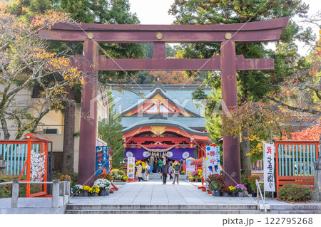 宮城縣護國神社　正面大鳥居　拝殿　秋 122795268