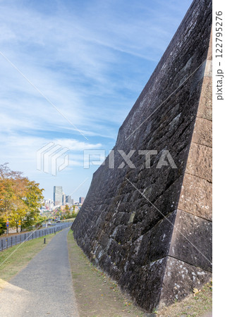 宮城縣護國神社 本丸北壁石垣 仙台市中心部 ビル街 街並み 宮城縣護國神社 本丸北壁石垣 仙台市中心部 ビル街 街並み 122795276