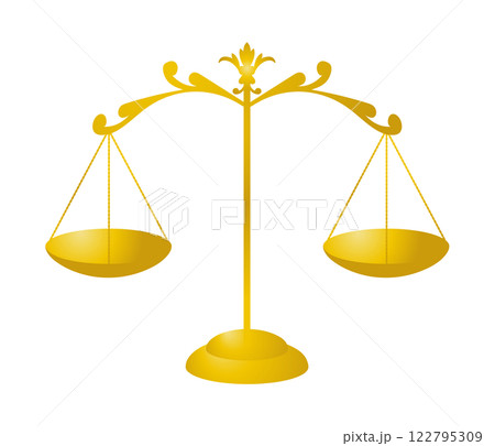 アンティークなてんびん秤のイメージのイラスト 122795309
