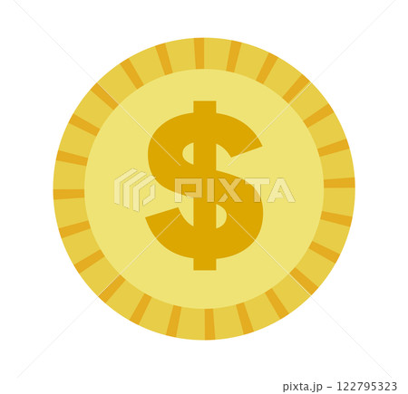 コインの形のアメリカドルのイメージのイラスト コインの形のアメリカドルのイメージのイラスト 122795323