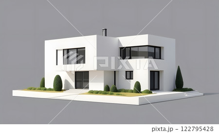 建築模型の3DCGイラスト 122795428