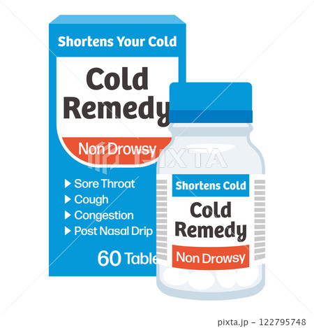 風邪薬のパッケージとボトル 122795748
