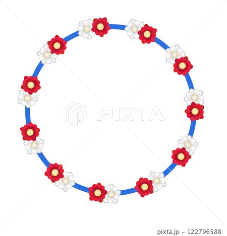 花桃の円形飾り枠イラスト 花桃の円形飾り枠イラスト 122796588