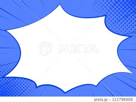 ふきだしとサンバーストの背景　peech bubble sunburst background 122796808
