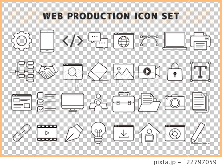 Icon material set for web production, designers, engineers, etc. 122797059