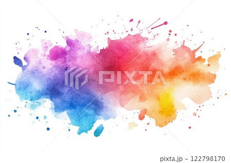 Vibrant pink and blue watercolor splash on paper. Neural network AI generated Vibrant pink and blue watercolor splash on paper. Neural network AI generated 122798170