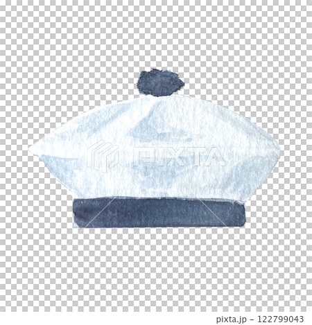 Tarpaulin, sailor hat with anchor watercolor hand painted illustration set isolated on white. Navy design element. High quality art perfect for cards, banners, invitations, guides, stationary and Tarpaulin, sailor hat with anchor watercolor hand painted illustration set isolated on white. Navy design element. High quality art perfect for cards, banners, invitations, guides, stationary and 122799043