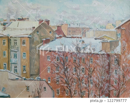 Winter in Saint-Petersburg, oil painting Winter in Saint-Petersburg, oil painting 122799777