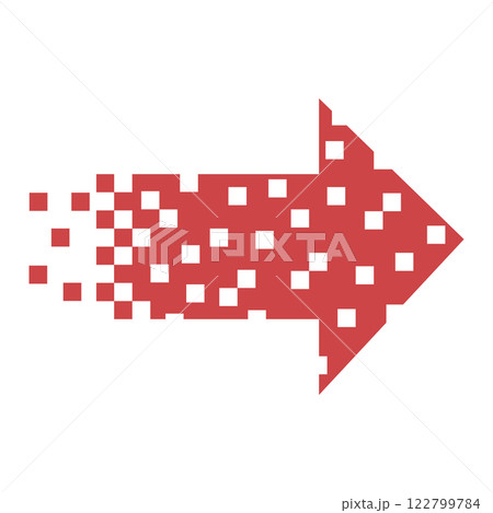 Red arrow icon. Digital design element isolated on white background. 122799784