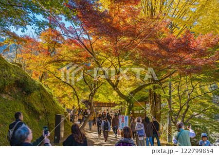 豊田市の香嵐渓の秋の紅葉を楽しむ人々の風景(愛知県) 豊田市の香嵐渓の秋の紅葉を楽しむ人々の風景(愛知県) 122799854