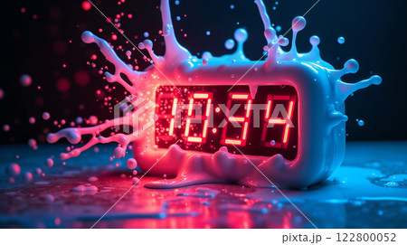 Digital Clock with Splash Effect Digital Clock with Splash Effect 122800052