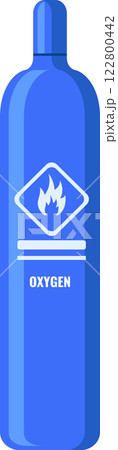 Oxygen tank featuring a prominent flammable warning sign, emphasizing the critical importance of safety measures and the careful handling of hazardous materials in various environments Oxygen tank featuring a prominent flammable warning sign, emphasizing the critical importance of safety measures and the careful handling of hazardous materials in various environments 122800442