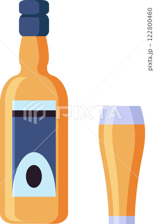 Craft beer bottle and glass filled with golden beverage representing celebration, refreshment, and the enjoyment of high quality artisanal brews Craft beer bottle and glass filled with golden beverage representing celebration, refreshment, and the enjoyment of high quality artisanal brews 122800460