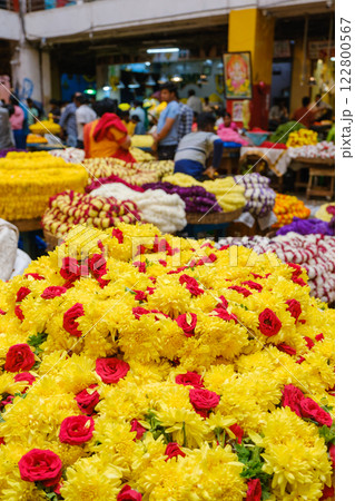 インドベンガルール_アジア最大の生花市場・KRマーケットの風景 インドベンガルール_アジア最大の生花市場・KRマーケットの風景 122800567