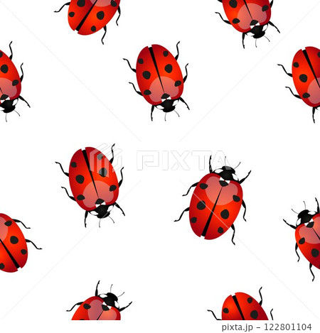 Seamless pattern with ladybirds. 122801104