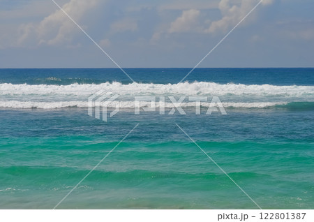 Melasti Beach is beautiful with white sand and blue sea water 122801387