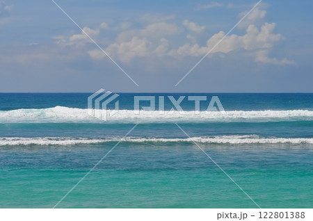 Melasti Beach is beautiful with white sand and blue sea water 122801388