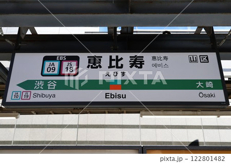恵比寿駅駅名標 恵比寿駅駅名標 122801482