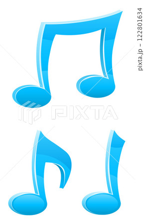 musical notes and treble clef vector illustration 122801634