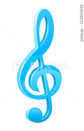 musical notes and treble clef vector illustration 122801636