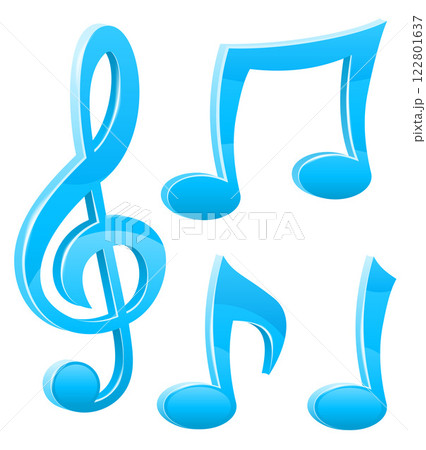 musical notes and treble clef vector illustration 122801637