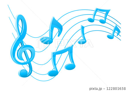 musical notes and treble clef vector illustration 122801638