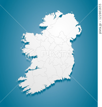 Creative map country Ireland divided on regions 122801655