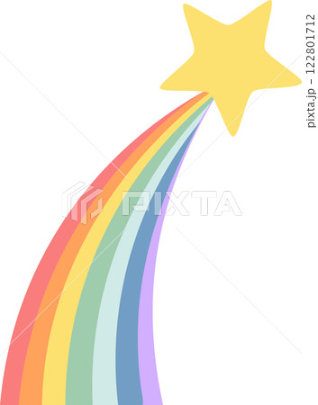 Colorful shooting star with a vibrant rainbow trail symbolizes hope, dreams, and good luck, evoking a whimsical and uplifting atmosphere perfect for inspiring creativity and joy Colorful shooting star with a vibrant rainbow trail symbolizes hope, dreams, and good luck, evoking a whimsical and uplifting atmosphere perfect for inspiring creativity and joy 122801712