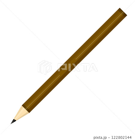 Brown Wooden Pencil Illustration for Writing or Sketching 122802144