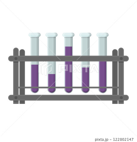 Test Tube Rack with Purple Liquid for Laboratory Experiments Test Tube Rack with Purple Liquid for Laboratory Experiments 122802147