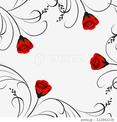 Seamless pattern with red roses. 122802216