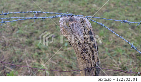 barbed wire fence post barbed wire fence post 122802301
