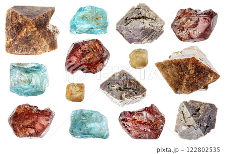 natural specimens of uncut zircon rocks cutout natural specimens of uncut zircon rocks cutout 122802535