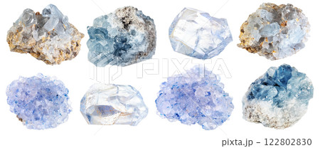 natural specimens of uncut celestite rocks cutout natural specimens of uncut celestite rocks cutout 122802830