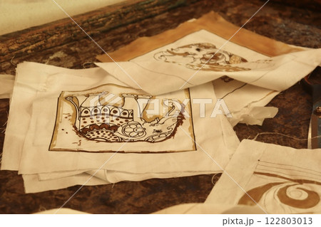 スリランカバティックの像の柄 スリランカバティックの像の柄 122803013