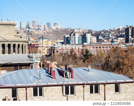 above view of Yerevan city with Opera House above view of Yerevan city with Opera House 122803086