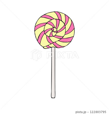 Vector hand drawn sketch doodle colored lollipop 122803795