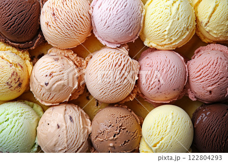 different colors of ice cream balls, background of ice cream balls different colors of ice cream balls, background of ice cream balls 122804293