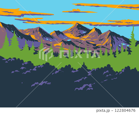 Maple Pass Trail in North Cascades National Park Washington State WPA Art 122804676