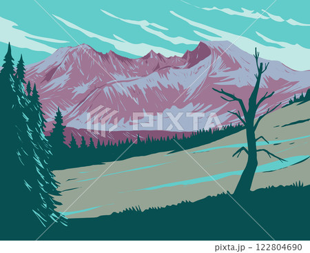 Wheeler Peak in Great Basin National Park Nevada WPA Poster Art 122804690